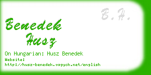 benedek husz business card